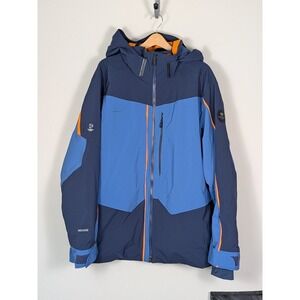 Obermeyer Fusion Series Mens 2XL Blue Orange RECCO Ski Jacket Technical Shell